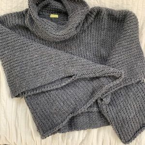 ECHO black knit poncho